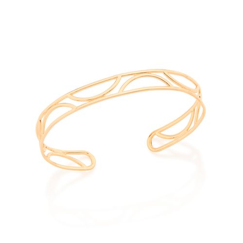 BRACELETE BANHADO A OURO 18K COM MEIO CÍRCULOS