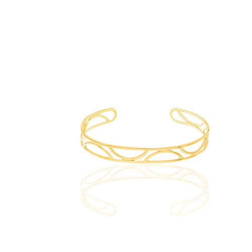 BRACELETE BANHADO A OURO 18K COM MEIO CÍRCULOS