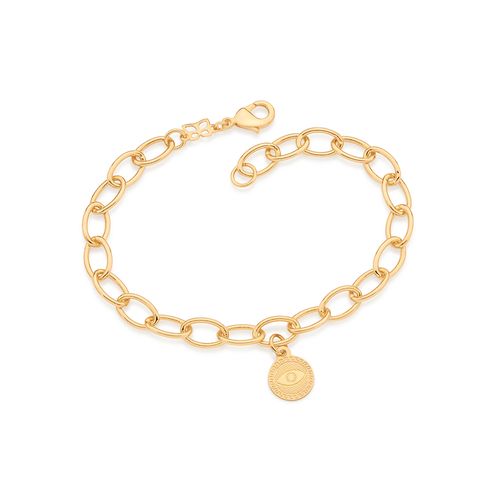 PULSEIRA OLHO GREGO BANHADO A OURO 18K