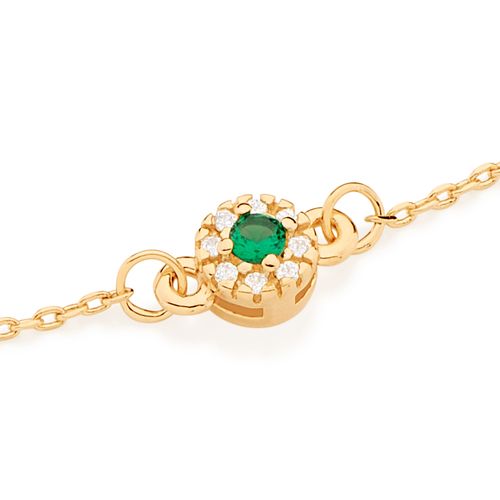 PULSEIRA BANHADA A OURO 18K COM PINGENTE REDONDO