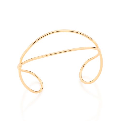 BRACELETE BANHADO A OURO 18K COM TUBO ENTRELAÇADO