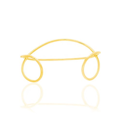 BRACELETE BANHADO A OURO 18K COM TUBO ENTRELAÇADO