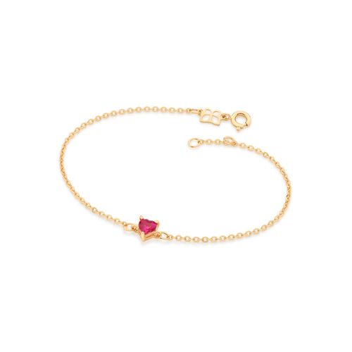 PULSEIRA BANHADO A OURO 18K COM ZIRCÔNIA NO FORMATO DE CORAÇÃO
