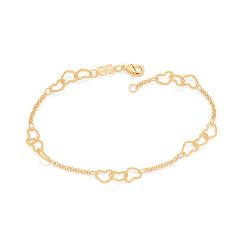 PULSEIRA CORAÇÕES BANHADA A OURO 18K