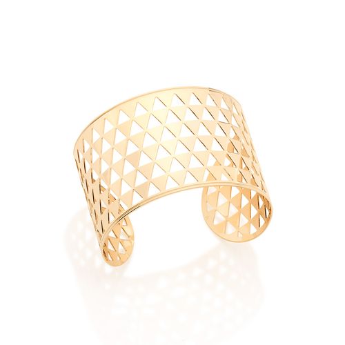 BRACELETE BANHADO A OURO 18K COM DETALHES DE TRIANGULOS