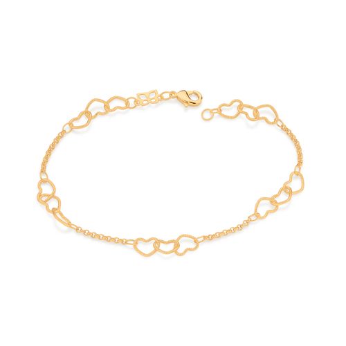 PULSEIRA CORAÇÕES BANHADA A OURO 18K