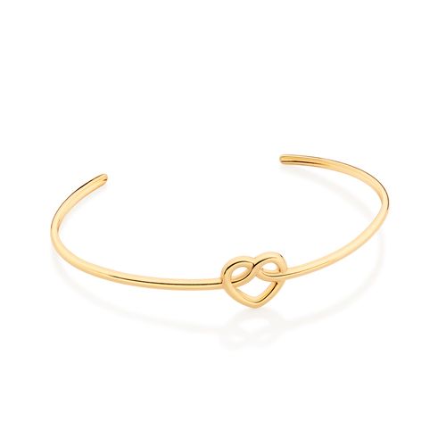 BRACELETE CORAÇÃO INFINITO BANHADO A OURO 18K