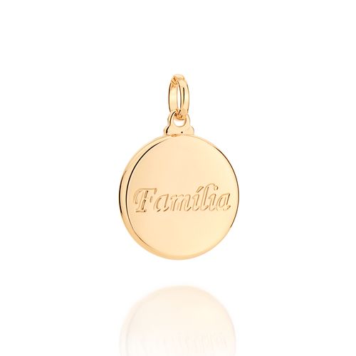 MEDALHA FAMÍLIA BANHADO A OURO 18K