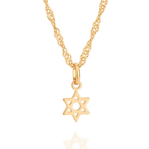 PINGENTE INFANTIL ESTRELA DE DAVI BANHADO A OURO 18K