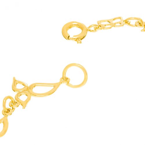PULSEIRA BANHADA A OURO 18K COM FOLHAS VAZADAS