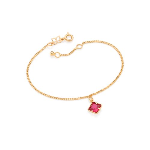 PULSEIRA BANHADA A OURO 18K COM ZIRCÔNIA QUADRADA