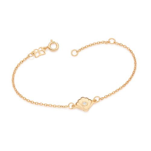 PULSEIRA CONCHA BANHADA A OURO 18K COM ZIRCÔNIA