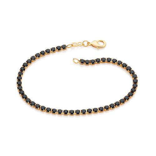 PULSEIRA RIVIERA BANHADA A OURO 18K COM CRISTAIS
