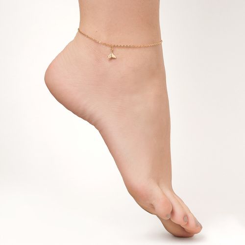 TORNOZELEIRA CALDA DE SEREIA BANHADA A OURO 18K