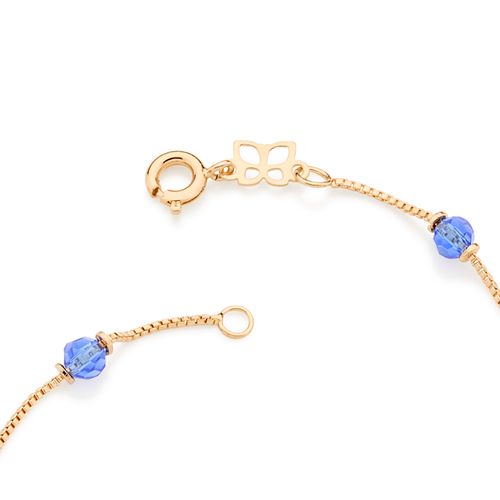 PULSEIRA BANHADA A OURO 18K COM PEDRAS E BOLAS DE FIO TRABALHADAS