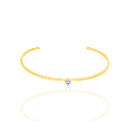 BRACELETE BANHADO A OURO 18K COM ZIRCÔNIA REDONDA