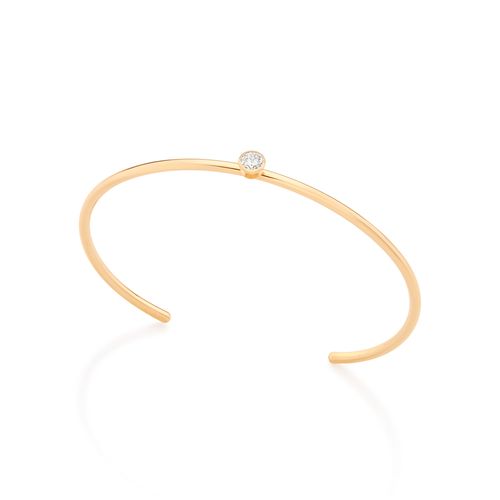 BRACELETE BANHADO A OURO 18K COM ZIRCÔNIA REDONDA