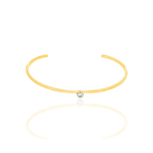 BRACELETE BANHADO A OURO 18K COM ZIRCÔNIA REDONDA