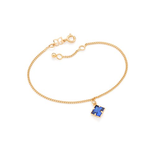 PULSEIRA BANHADA A OURO 18K COM ZIRCÔNIA QUADRADA