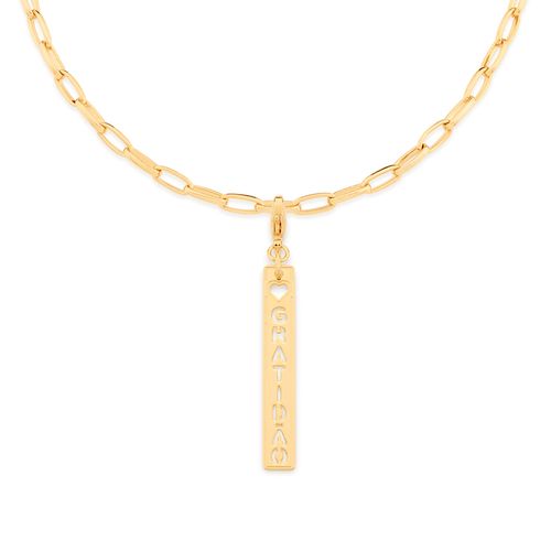 BERLOQUE GRATIDÃO BANHADO A OURO 18K