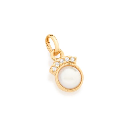 PINGENTE BANHADO A OURO 18K COM PÉROLA E ZIRCÔNIA