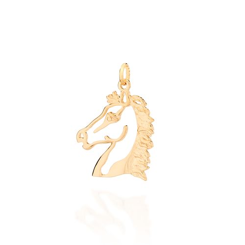 PINGENTE BANHADO A OURO 18K NO FORMATO CABEÇA DE CAVALO