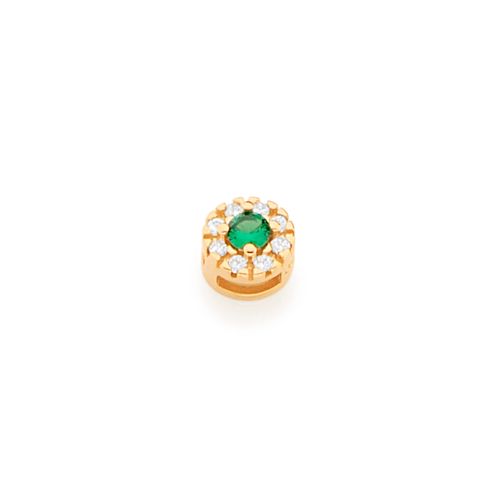 PINGENTE REDONDO BANHADO A OURO 18K COM ZIRCÔNIAS