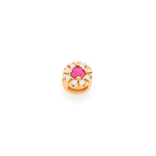 PINGENTE REDONDO BANHADO A OURO 18K COM ZIRCÔNIAS