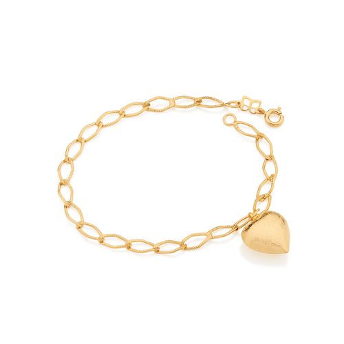 PULSEIRA BANHADA A OURO 18K COM CORAÇÃO