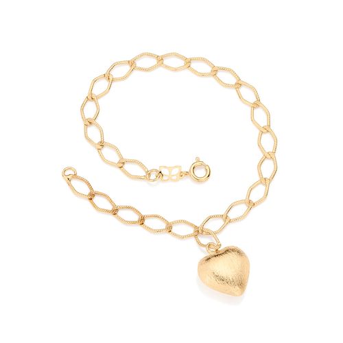 PULSEIRA BANHADA A OURO 18K COM CORAÇÃO