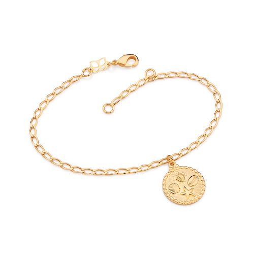 PULSEIRA COM PINGENTE ELEMENTOS MAR BANHADA A OURO 18K