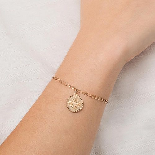 PULSEIRA COM PINGENTE ELEMENTOS MAR BANHADA A OURO 18K