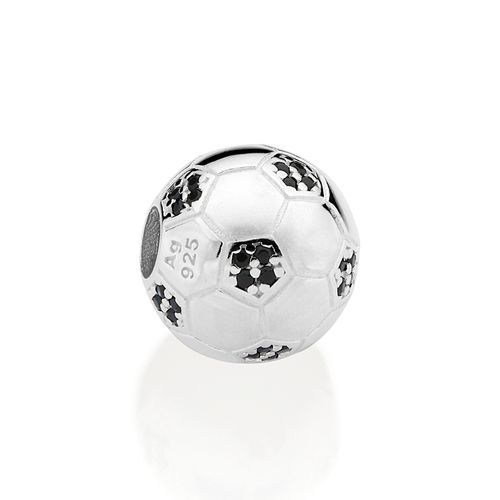 BERLOQUE PASSANTE BOLA DE FUTEBOL DE PRATA COM ZIRCÔNIAS