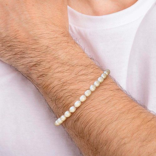 PULSEIRA COM PÉROLAS SINTÉTICAS BANHADA A OURO 18K