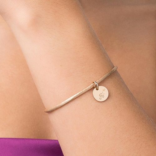 PULSEIRA TE DEDICO BANHADA A OURO 18K COM FIO ACETINADO E PINGENTE FÉ