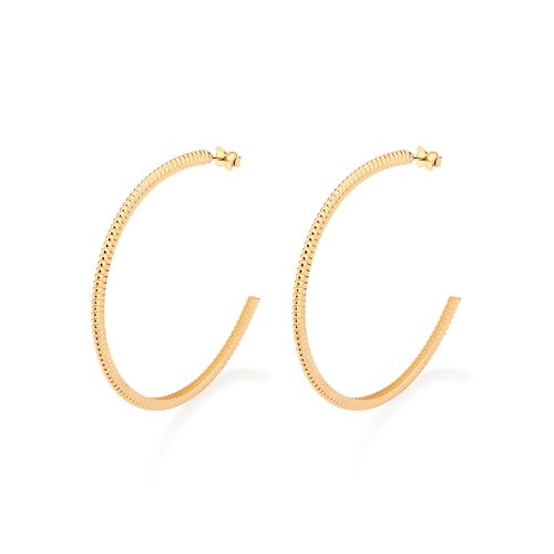 BRINCO MEIA ARGOLA BANHADA A OURO 18K