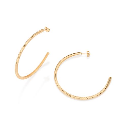 BRINCO MEIA ARGOLA BANHADA A OURO 18K