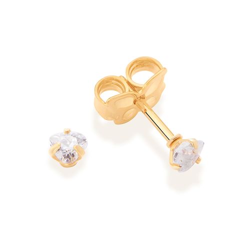 BRINCO SOLITÁRIO CORAÇÃO BANHADO A OURO 18K