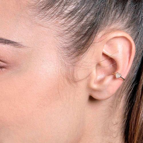 PIERCING DE PRESSÃO CORAÇÃO BANHADO A OURO 18K