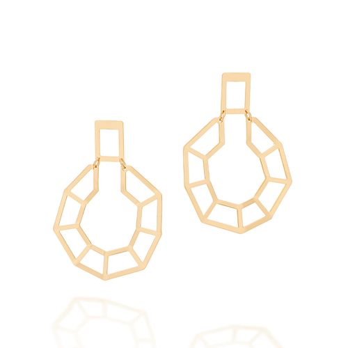 BRINCO GEOMÉTRICO BANHADO A OURO 18K