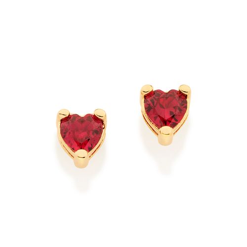 BRINCO SOLITÁRIO CORAÇÃO BANHADO A OURO 18K