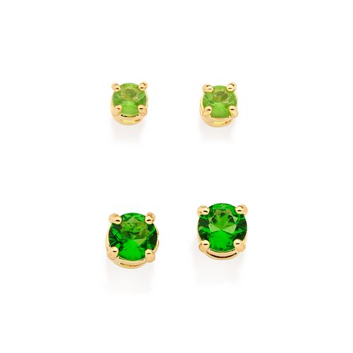 KIT BRINCO BANHADO A OURO 18K COM CRISTAIS