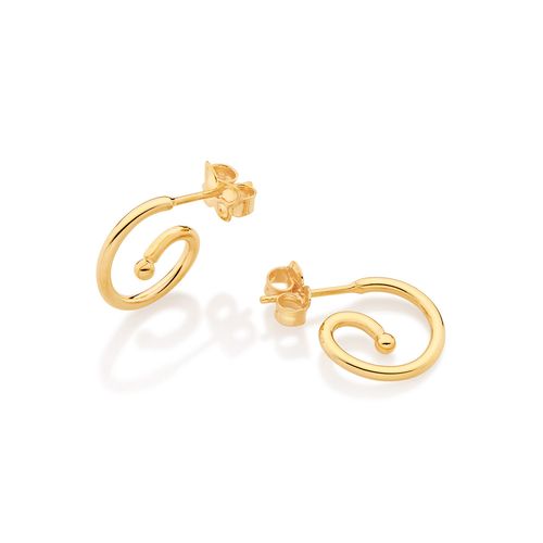 ARGOLA PEQUENA ESPIRAL BANHADO A OURO 18K