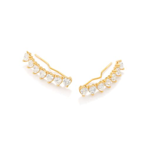 BRINCO EAR CUFF CORAÇÃO BANHADO A OURO 18K