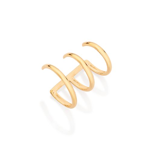 BRINCO PIERCING DE PRESSÃO 3 ARGOLAS BANHADO A OURO 18K
