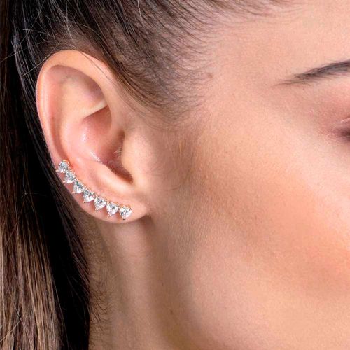 BRINCO EAR CUFF CORAÇÃO BANHADO A OURO 18K