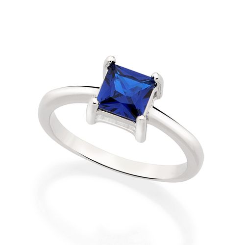 ANEL SOLITÁRIO BANHADO A RHODIUM COM ZIRCÔNIA