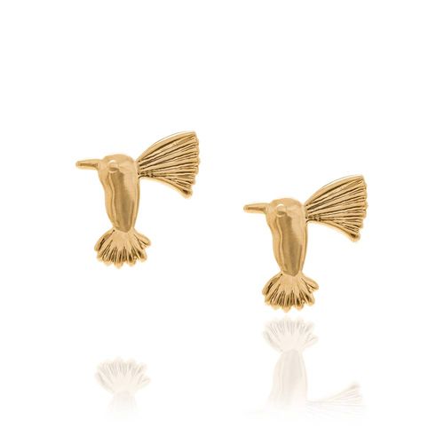 BRINCO INFANTIL BANHADO A OURO 18K BEIJA FLOR