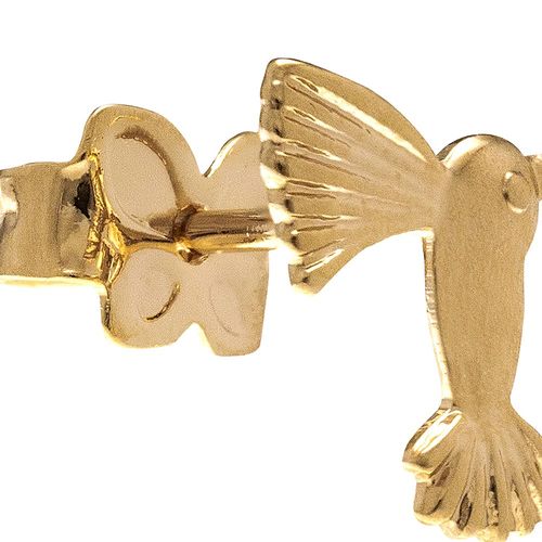 BRINCO INFANTIL BANHADO A OURO 18K BEIJA FLOR