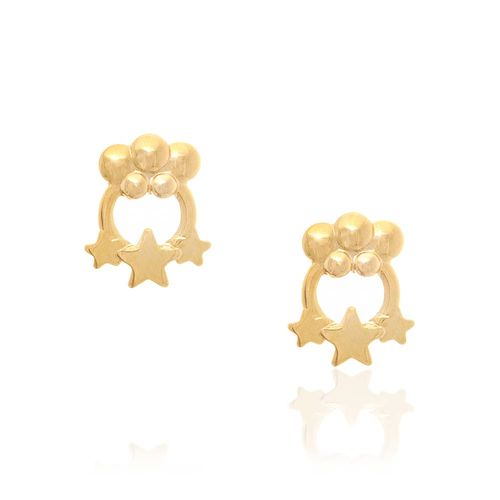 BRINCO INFANTIL BANHADO A OURO 18K ESTRELAS